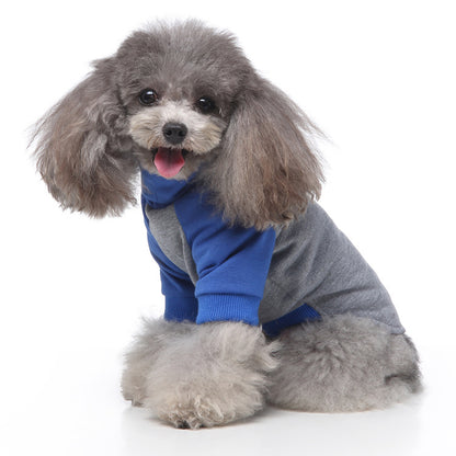 Hochkragen-Sweatshirt für Hunde, Streifen, Polyester-Baumwolle