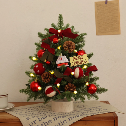 Mini-Weihnachtsbaum-Set mit Schnee-Effekt