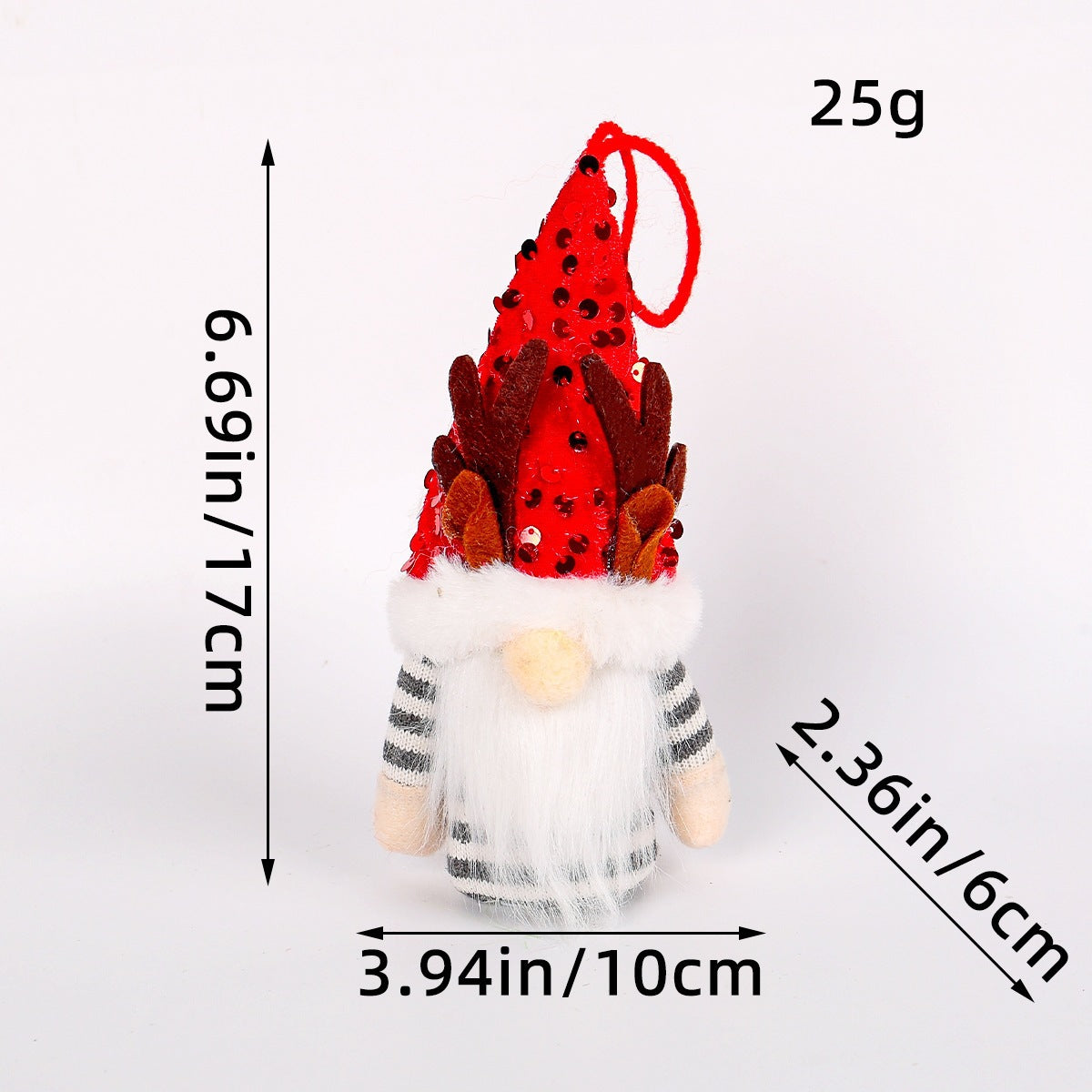 Leuchtende Weihnachts-Wichtelfigur mit Pailletten