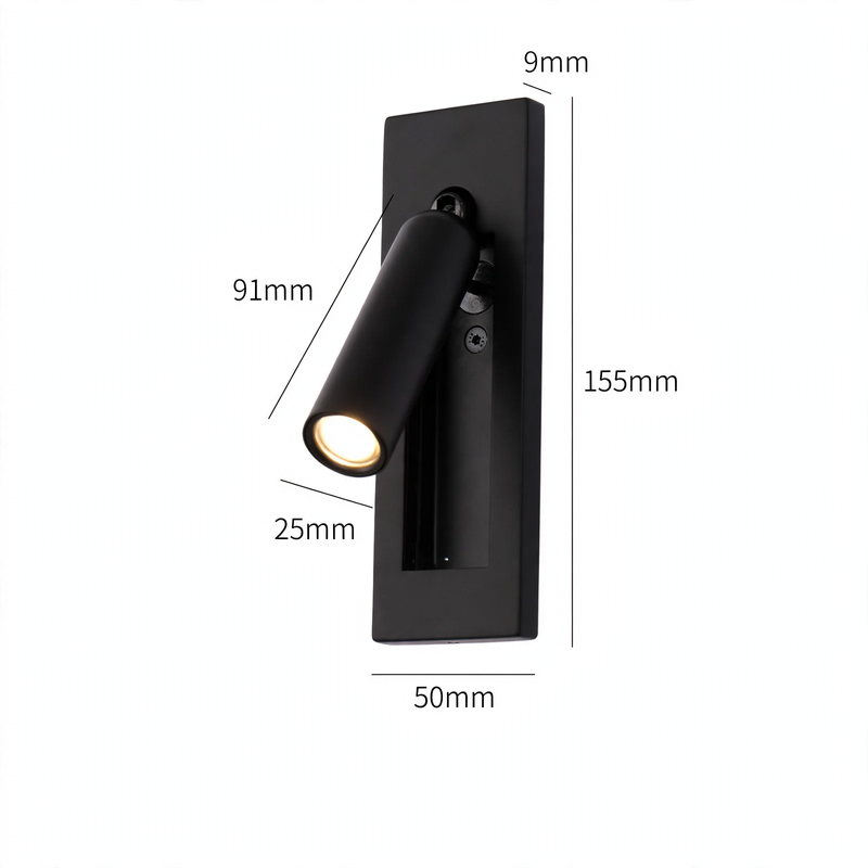 Wandleuchte mit Leselicht und USB-Ladeanschluss