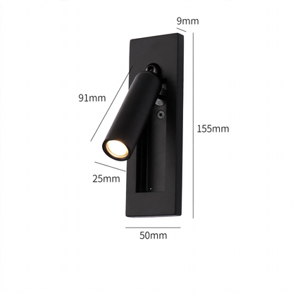 Wandleuchte mit Leselicht und USB-Ladeanschluss
