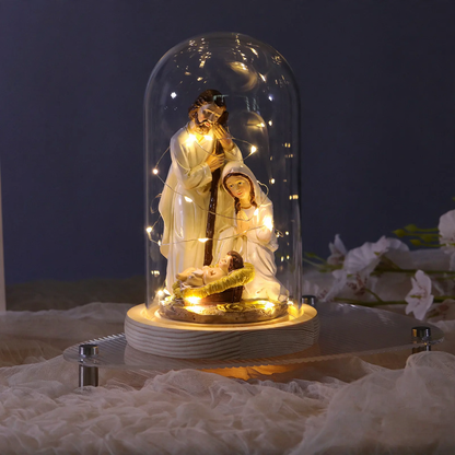 Dekorative Krippenszene mit LED-Beleuchtung