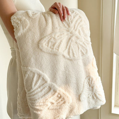 Elegante Flanell-Decke mit Schmetterlings-Jacquard