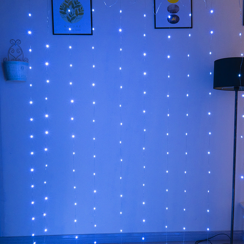 LED-Vorhang-Lichterkette mit USB-Anschluss und Fernbedienung