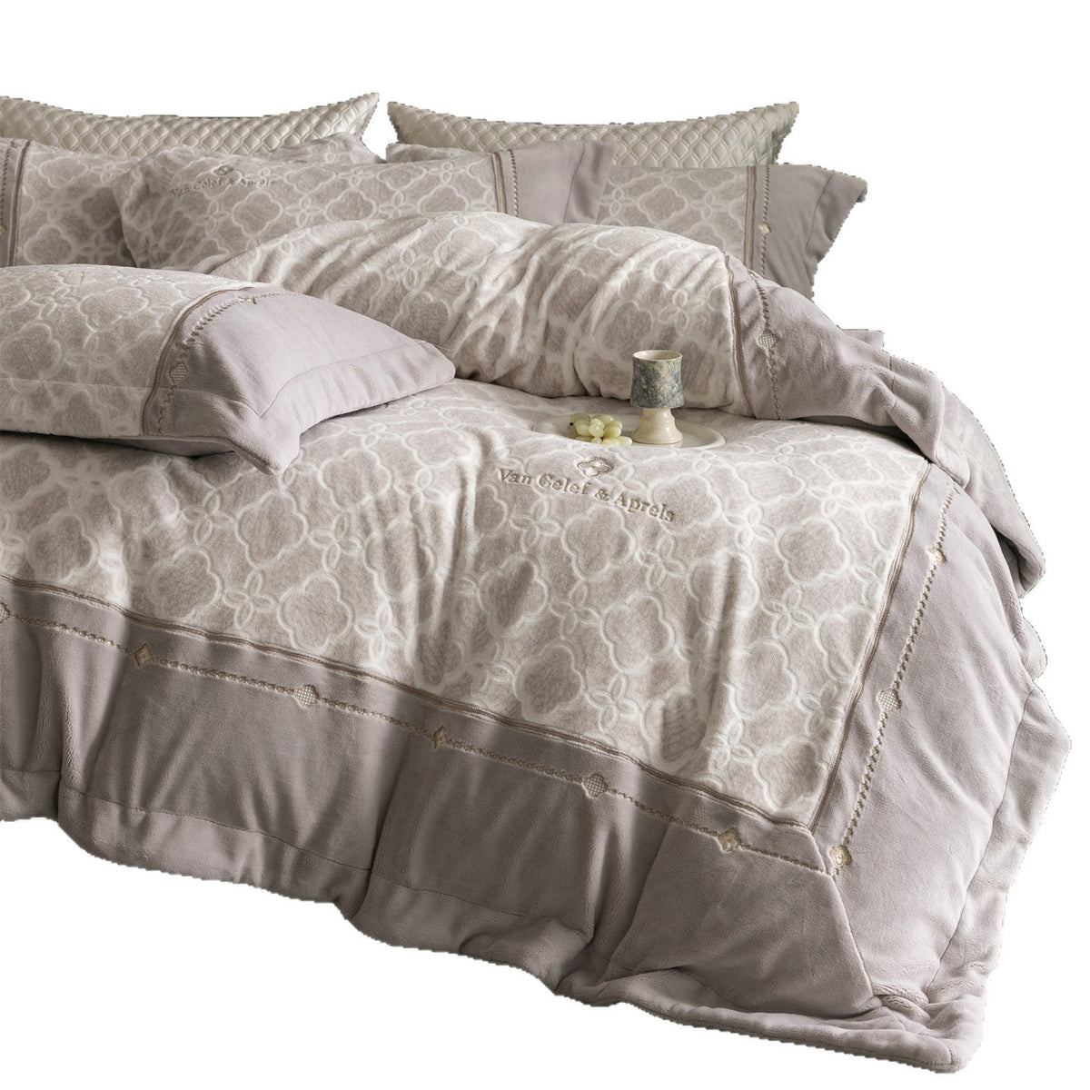 Winter-Bettwäsche-Set, Milchfaser-Fleece, verdickt, 4-teilig