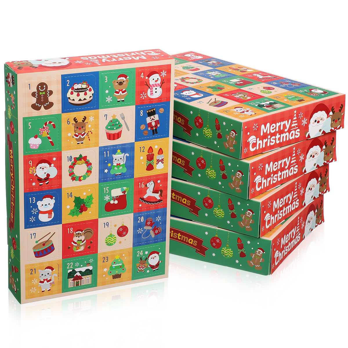 Leere 24-Fächer-Weihnachtsbox für Adventskalender