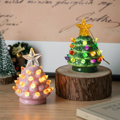 Keramik-Weihnachtsbaum-Nachtlicht, 9,2 cm