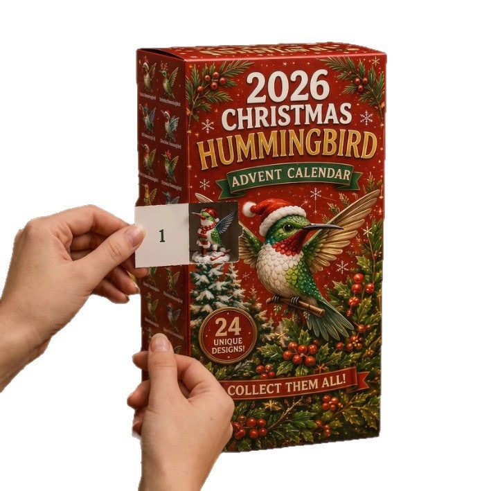 Weihnachts-Adventskalender Kolibri, Acryl, 26x18x3cm
