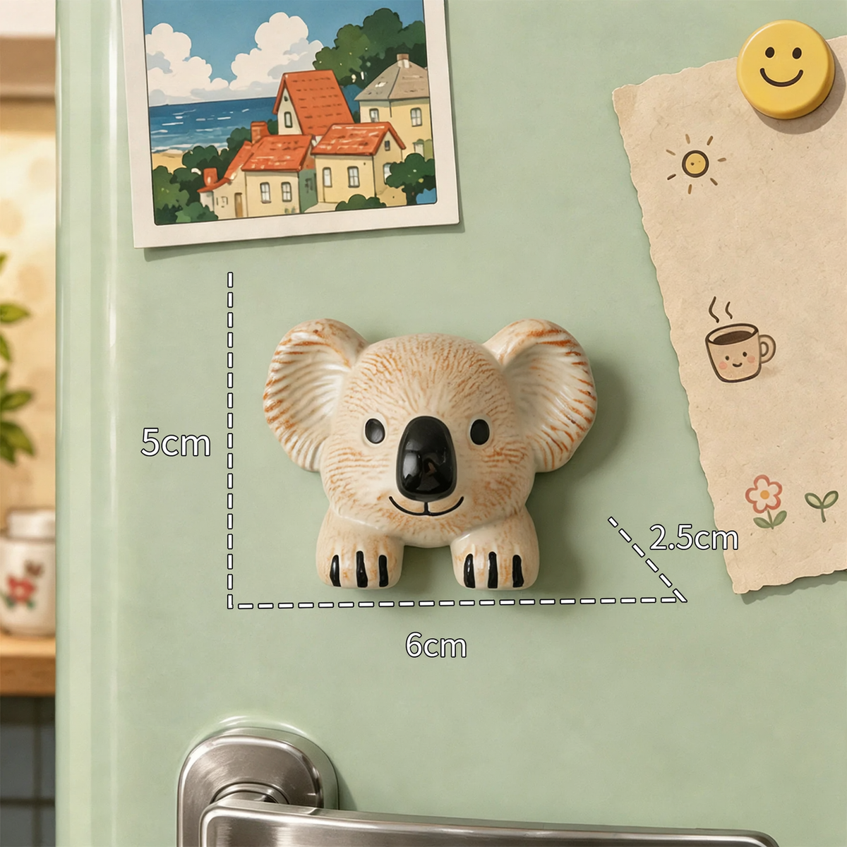 3D-Wildtier-Magnete aus Kunstharz, Cartoon-Stil