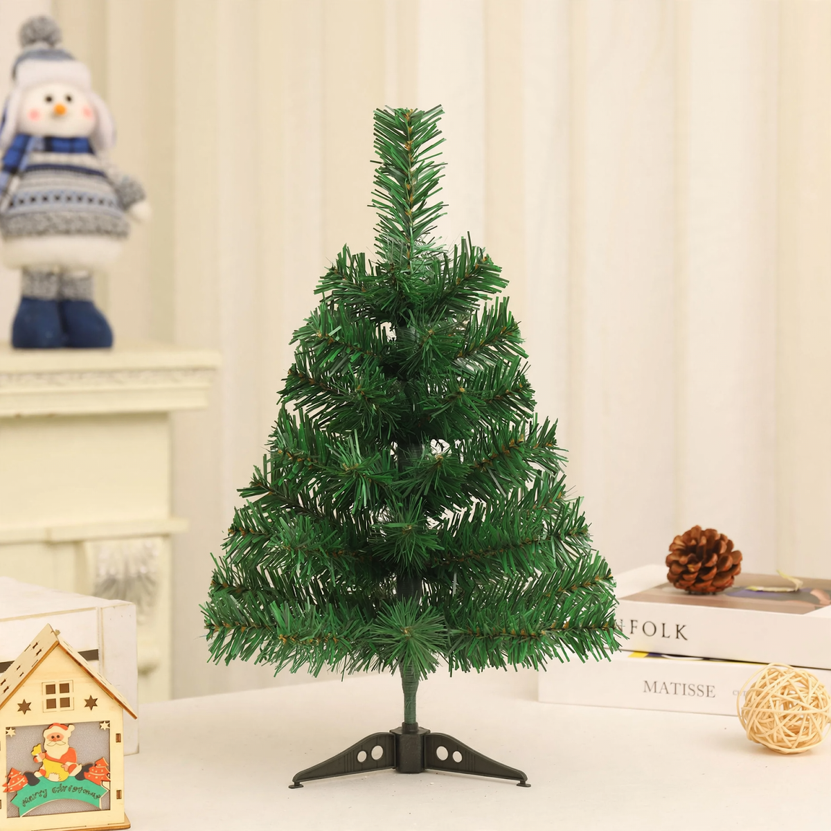 Mini-Weihnachtsbaum, PVC, 60 cm, mit Beleuchtung