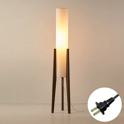 Vintage LED-Stehleuchte mit Holzgestell