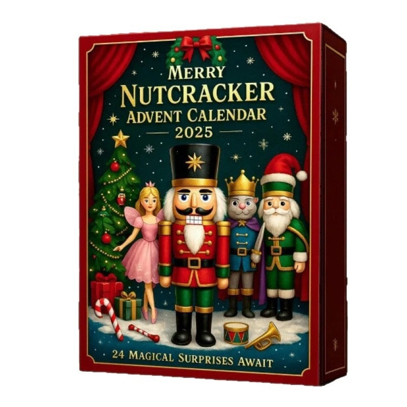 Nussknacker-Adventskalender mit Acryl-Anhängern