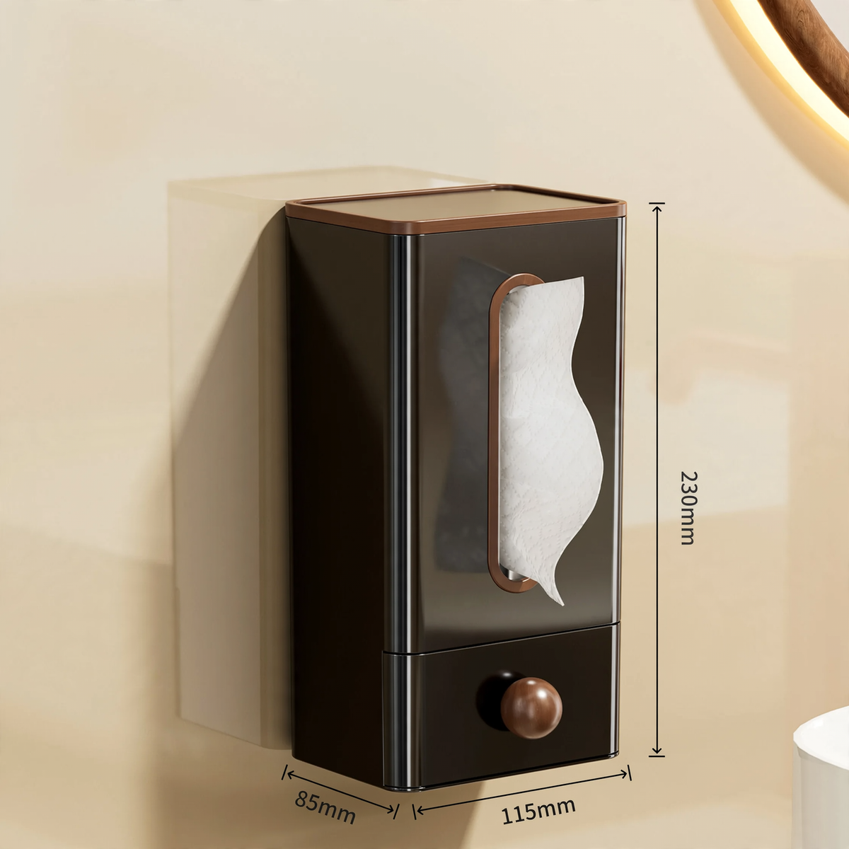 Wandmontierte Kosmetiktuchbox, Kunststoff