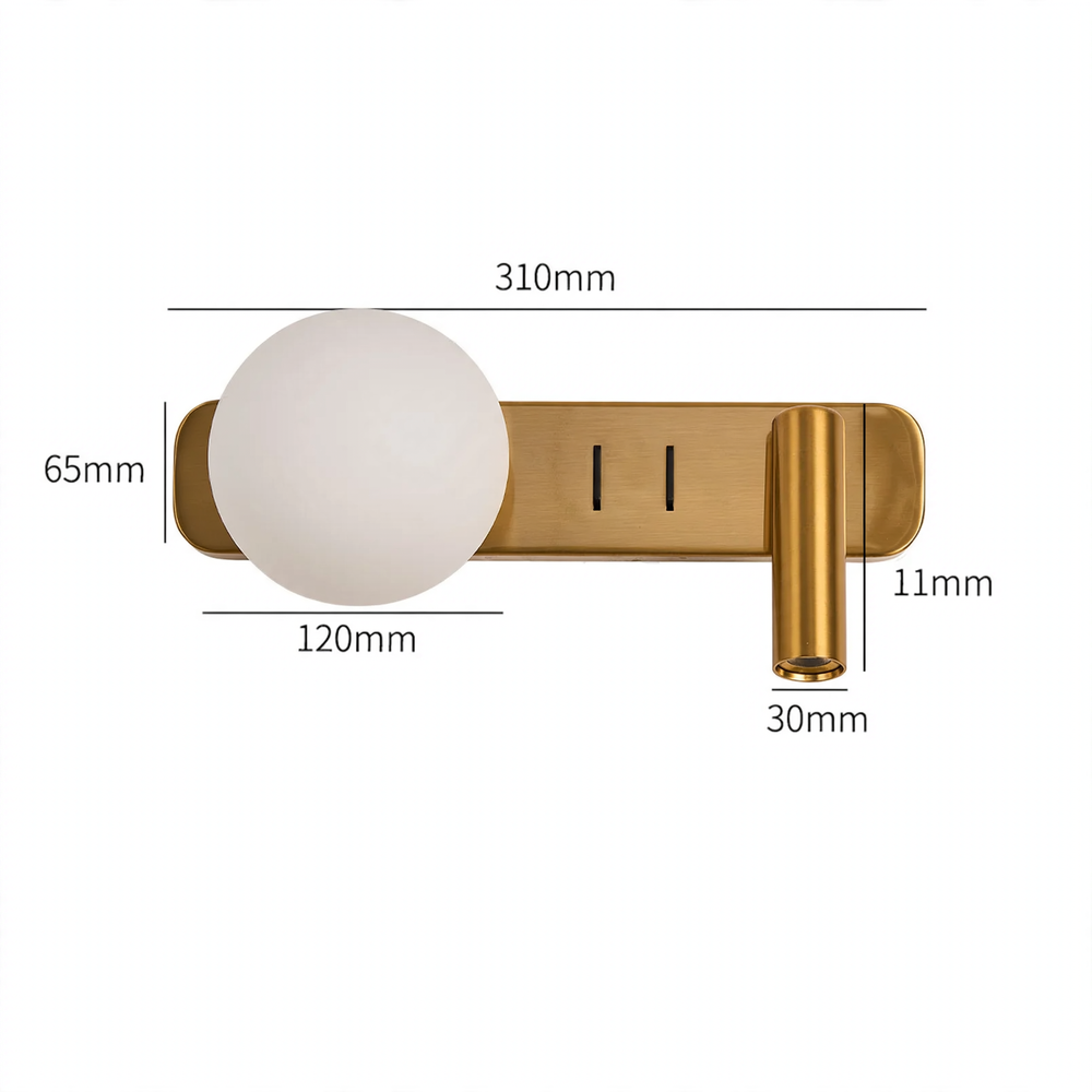 Wandleuchte mit zwei Lichtquellen für das Schlafzimmer