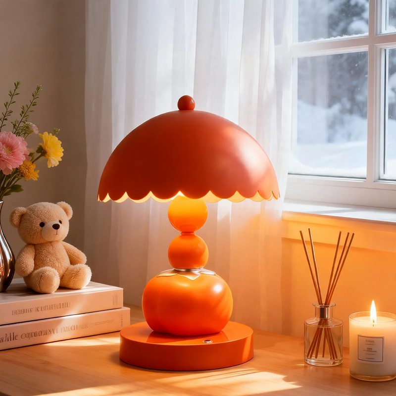 Kaki-Tischlampe, kreatives Design, Dekoelement