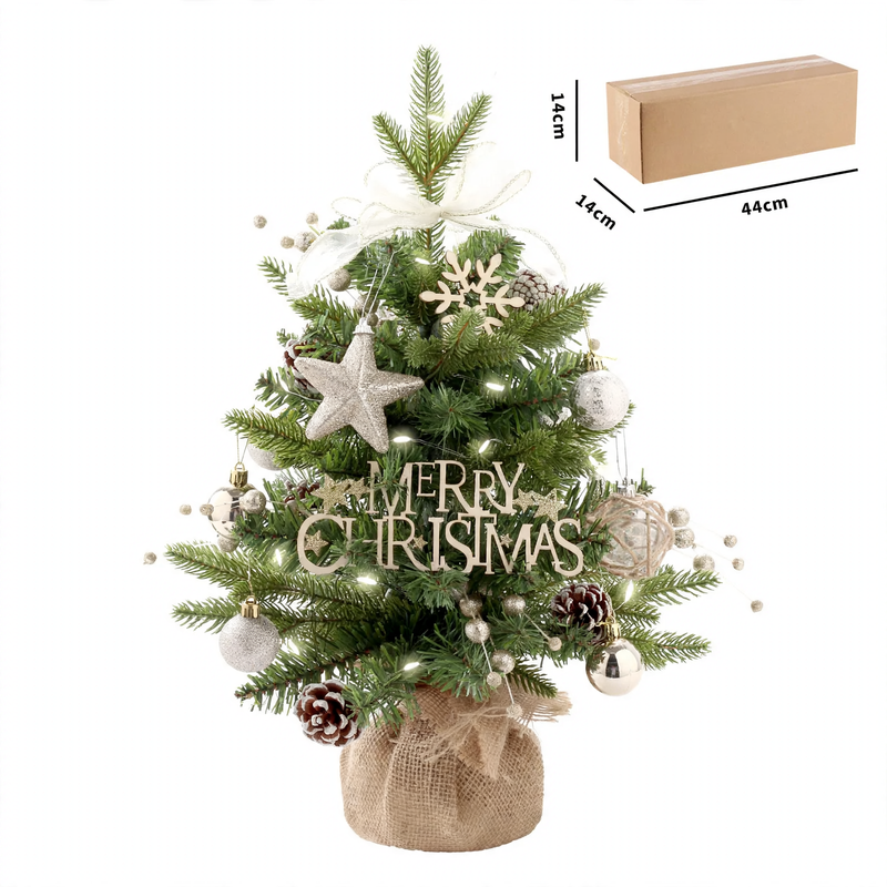 Mini-Weihnachtsbaum-Set mit Spieluhr-Sockel, 50 cm