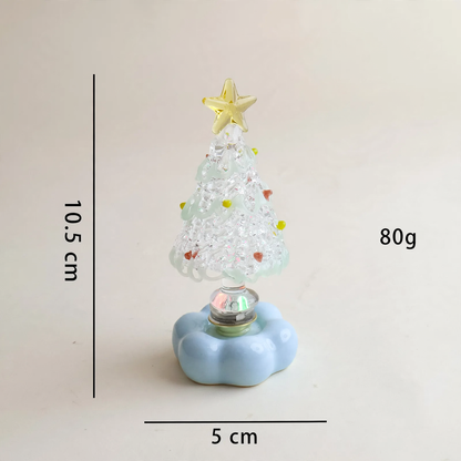 Dekorative, rotierende LED-Weihnachtsbaum-Figur aus Glas