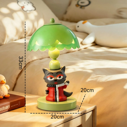 Cartoon Rote Wölfin Tischlampe