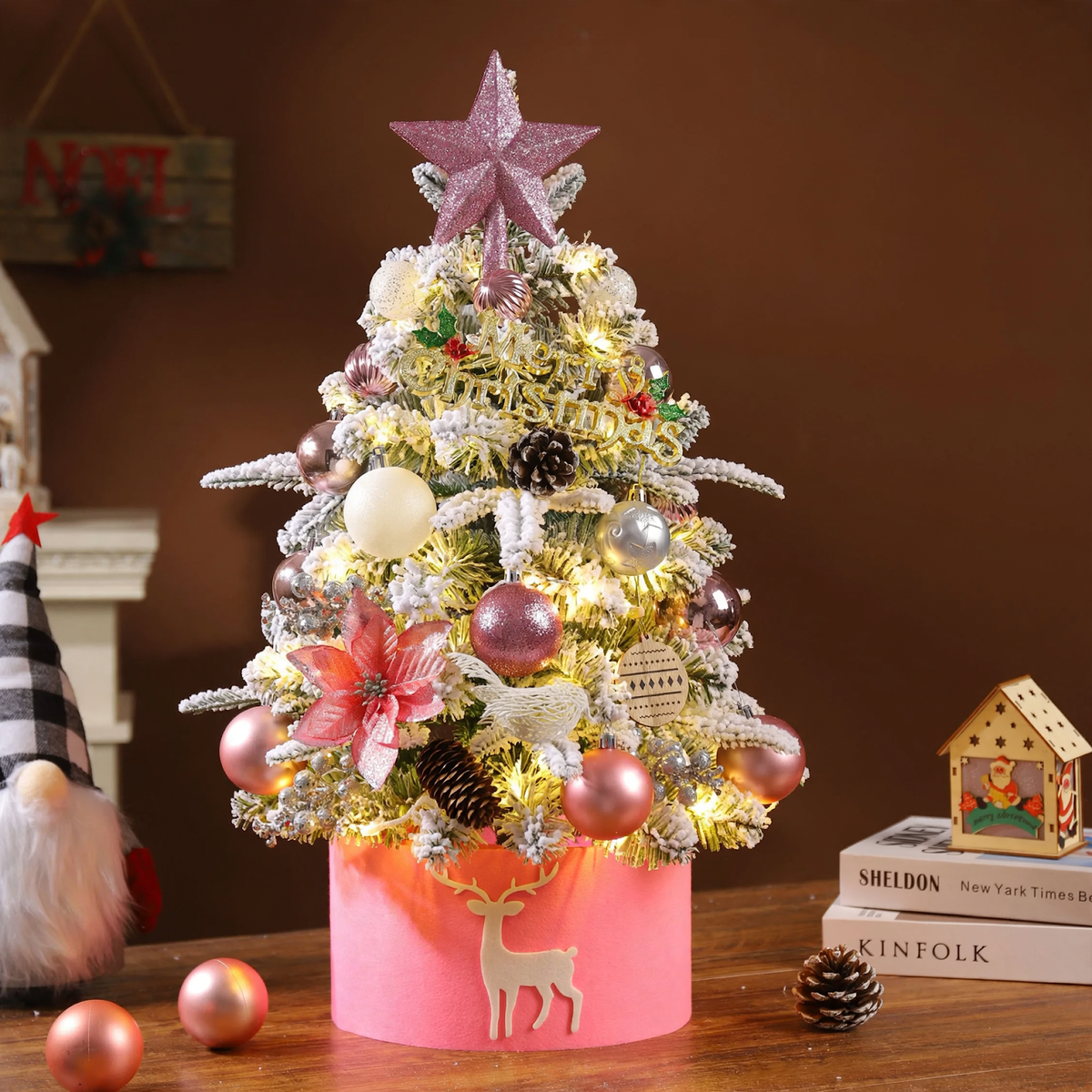Mini-Weihnachtsbaum für den Tisch, 45-60 cm, beflockt