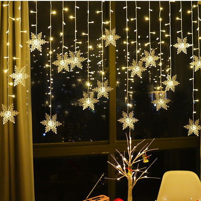 LED-Schneeflocken-Vorhang-Lichterkette