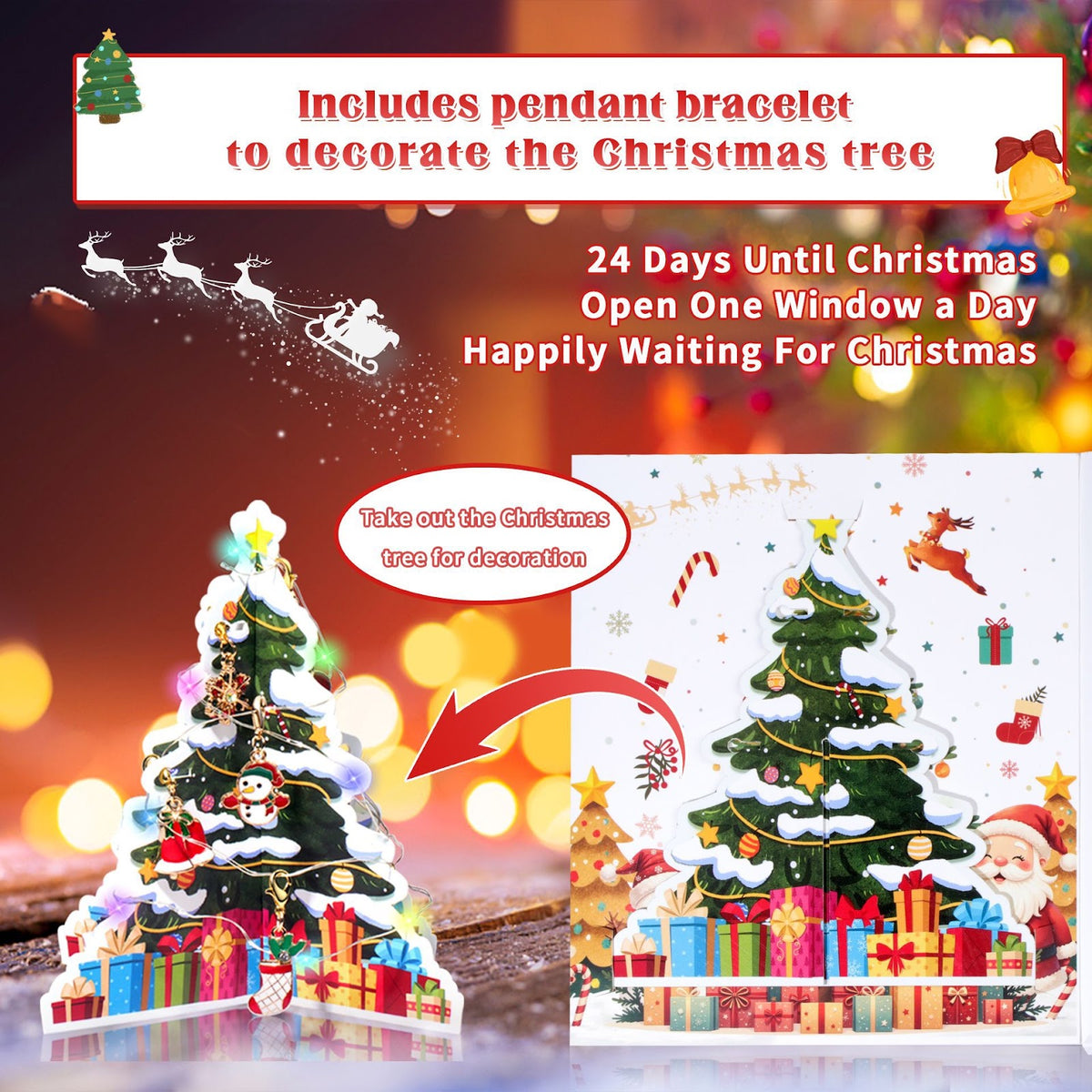 Weihnachts-Adventskalender mit DIY-Schmuckset für Kinder