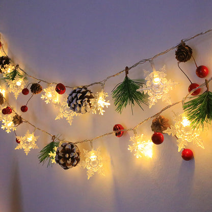 LED-Weihnachts-Lichterkette mit Naturmotiven