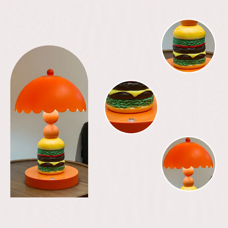 Hamburger-Tischlampe mit Dekofunktion