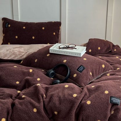 Bettwäsche-Set aus Milchfaser-Fleece, Winter