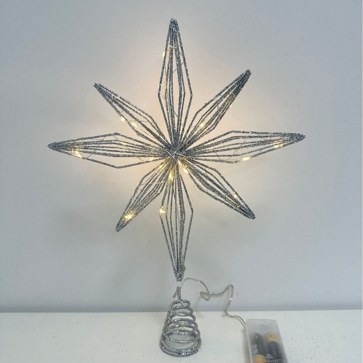 LED-Weihnachtsbaumspitze, Stern aus Eisen
