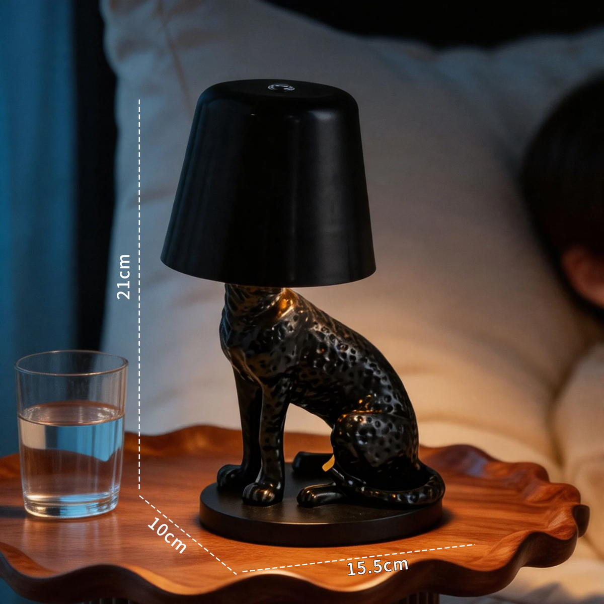Kauernde Leopard Tischlampe