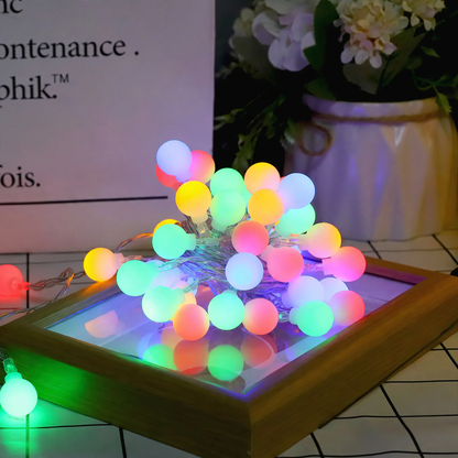 LED-Lichterkette mit kleinen Kugeln, USB-aufladbar