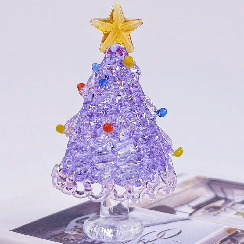 Mini-Weihnachtsbaum aus Glas, dekorative Tischfigur