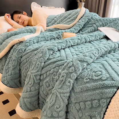 Warme Milchfaser-Fleece Kuscheldecke für Alltag und Büro