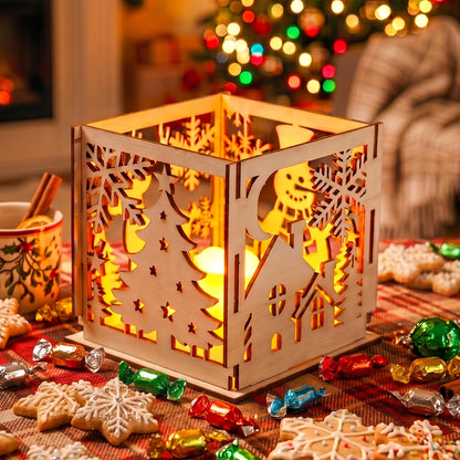 Weihnachtliche Holz-Lampenschirm-Dekoration