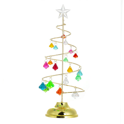Dekorative LED-Weihnachtsbaum-Tischleuchte aus Metall und Acryl
