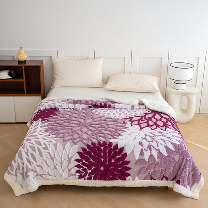 Warme Doppel-Kuscheldecke mit Lammfleece-Imitat