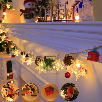 LED-Weihnachts-Lichterkette mit Naturmotiven