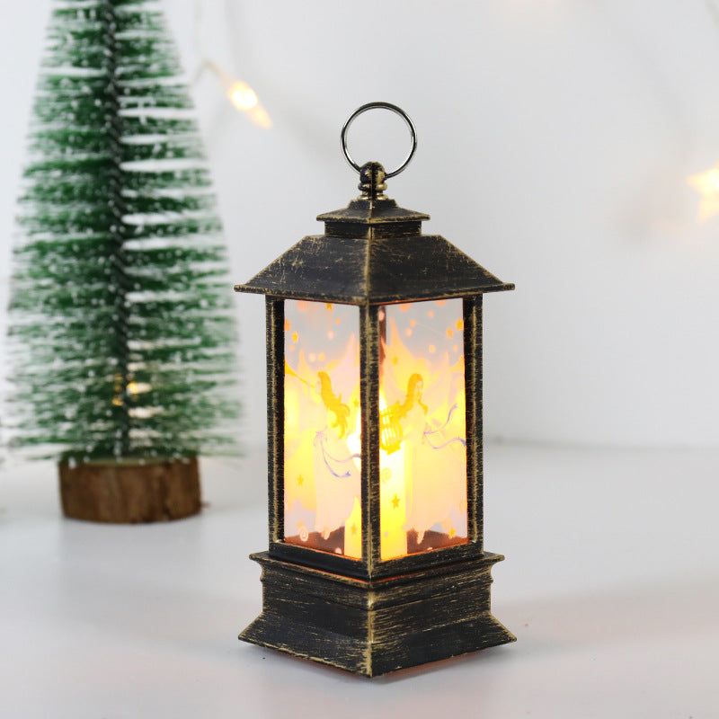 Dekorative LED-Laterne mit weihnachtlichem Motiv