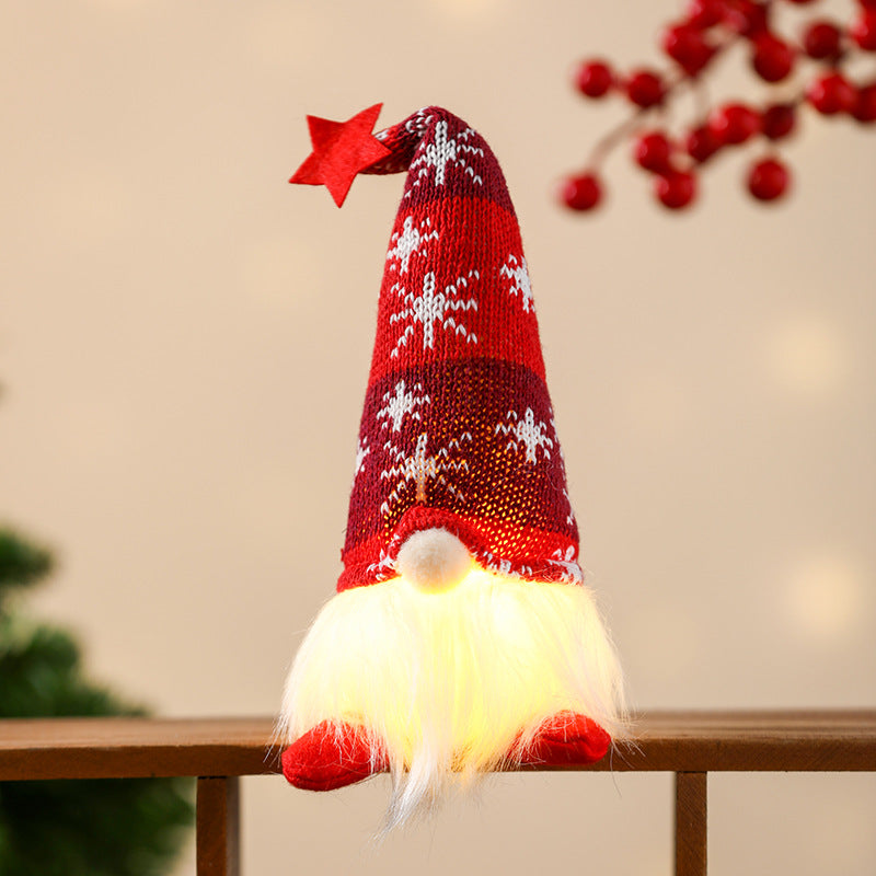 Weihnachts-Wichtelfigur mit LED-Beleuchtung und Sternenmütze