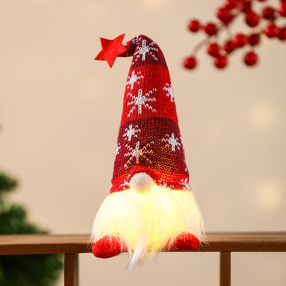 Weihnachts-Wichtelfigur mit LED-Beleuchtung und Sternenmütze