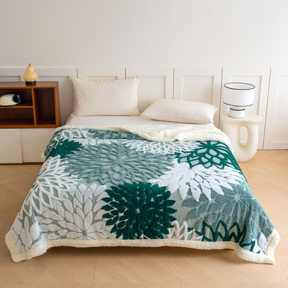 Warme Doppel-Kuscheldecke mit Lammfleece-Imitat