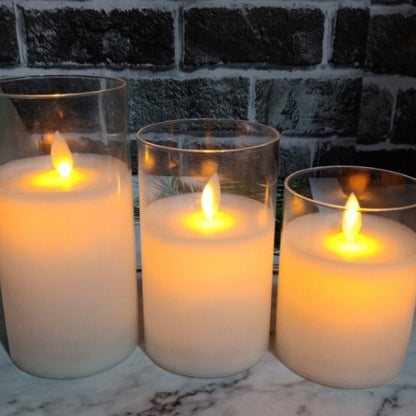 LED-Glas-Kerze mit Gold-Finish