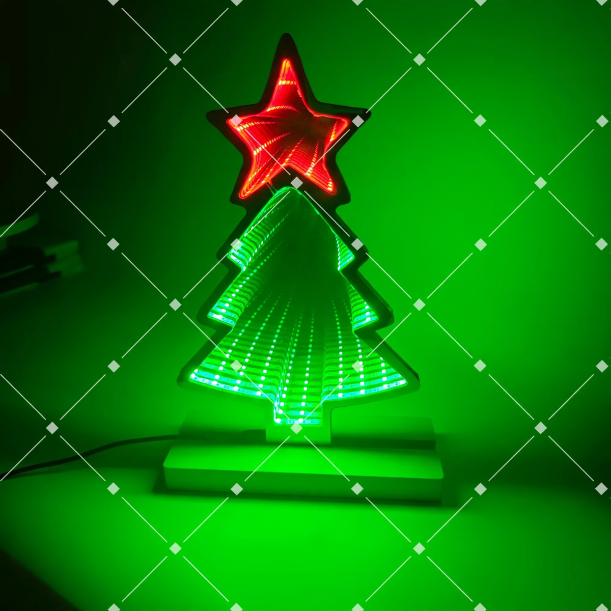 LED-Tunnel-Licht in Weihnachtsbaumform