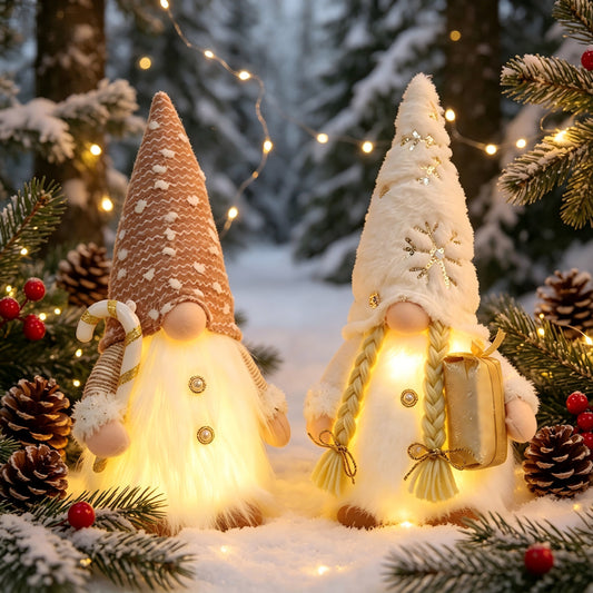 Leuchtender Weihnachts-Wichtel mit Pailletten-Mütze