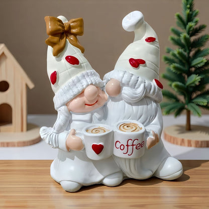 Weihnachts-Wichtel Paar aus Kunstharz