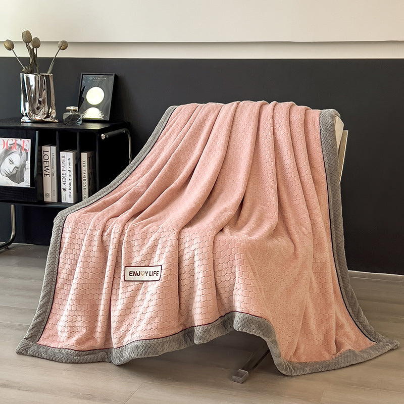 Doppelseitige Milchfaser-Fleece-Decke, warm und flauschig