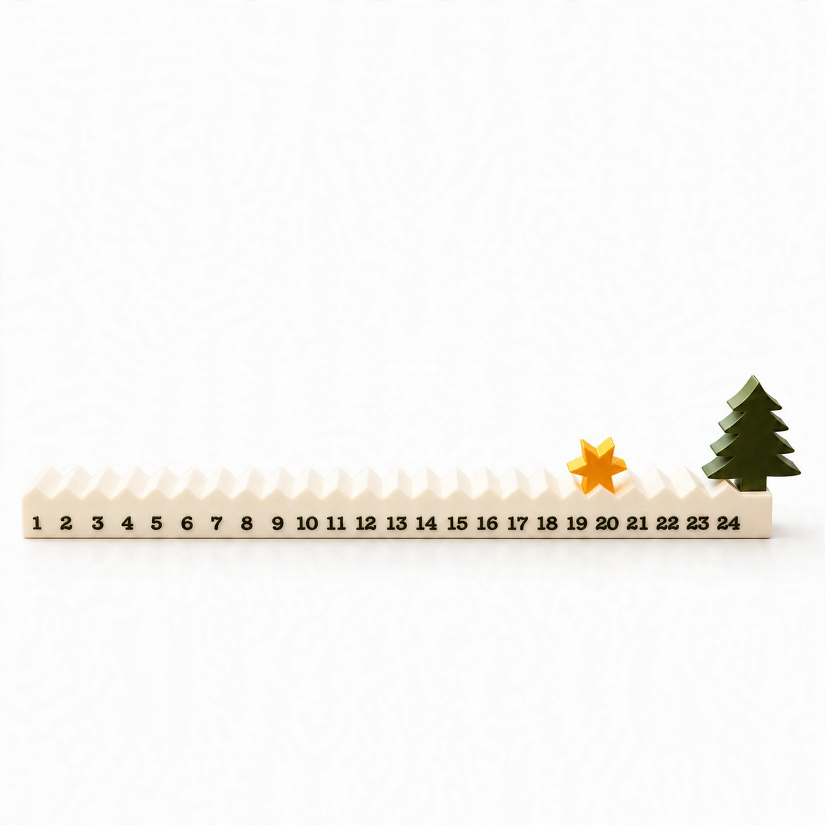 3D-gedruckter Weihnachtsbaum-Adventskalender als Tischdeko