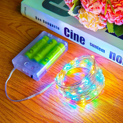 LED-Kupferdraht-Lichterkette mit Batteriefach