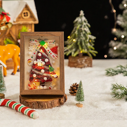 DIY Weihnachtsbaum-Tischdekoration aus Biegeplüsch