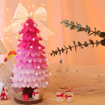 DIY Weihnachtsbaum-Bastelset mit Holzsockel